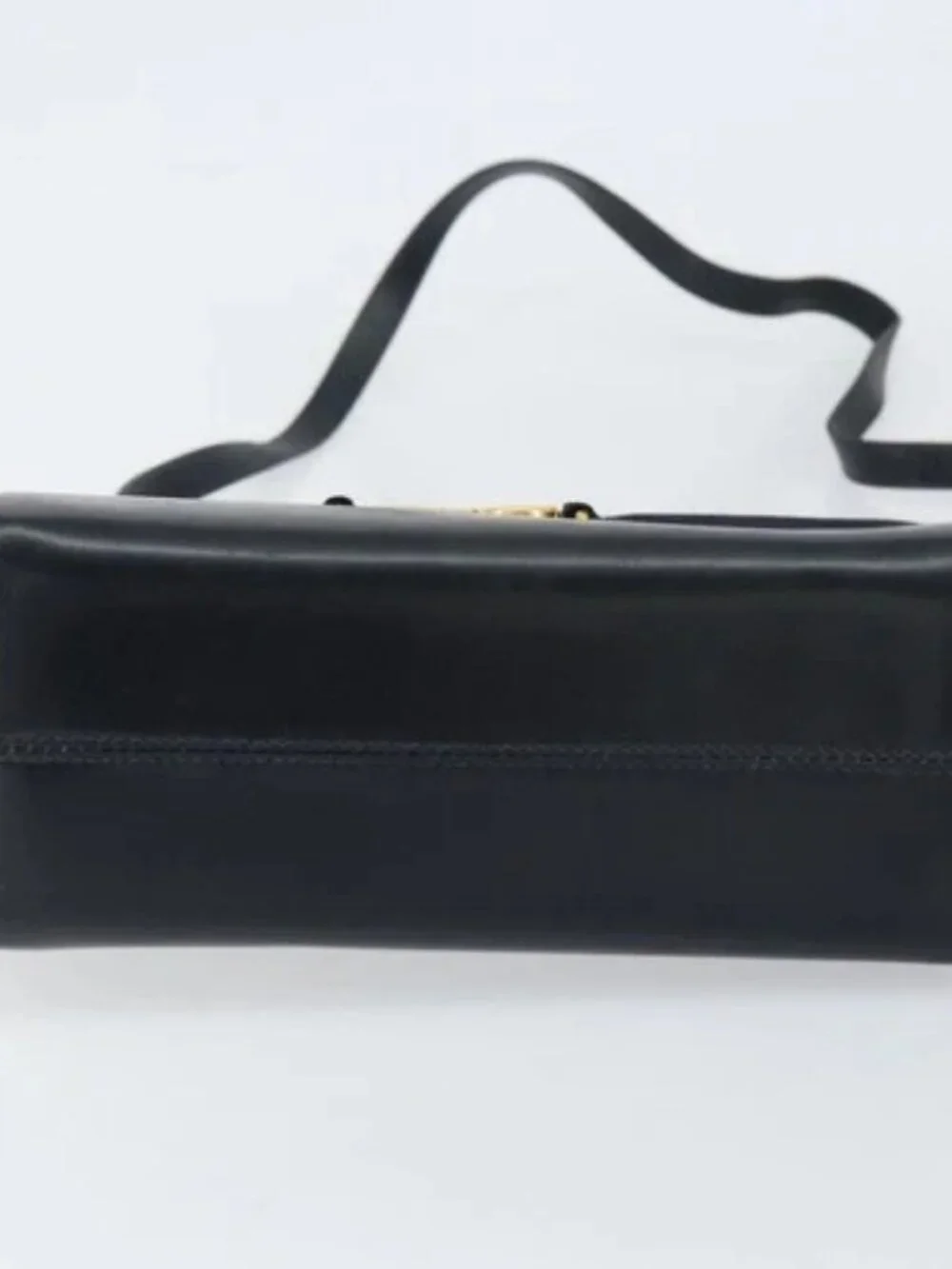 Salvatore Ferragamo Shoulder Bag Leather Black Gold Auth 152686